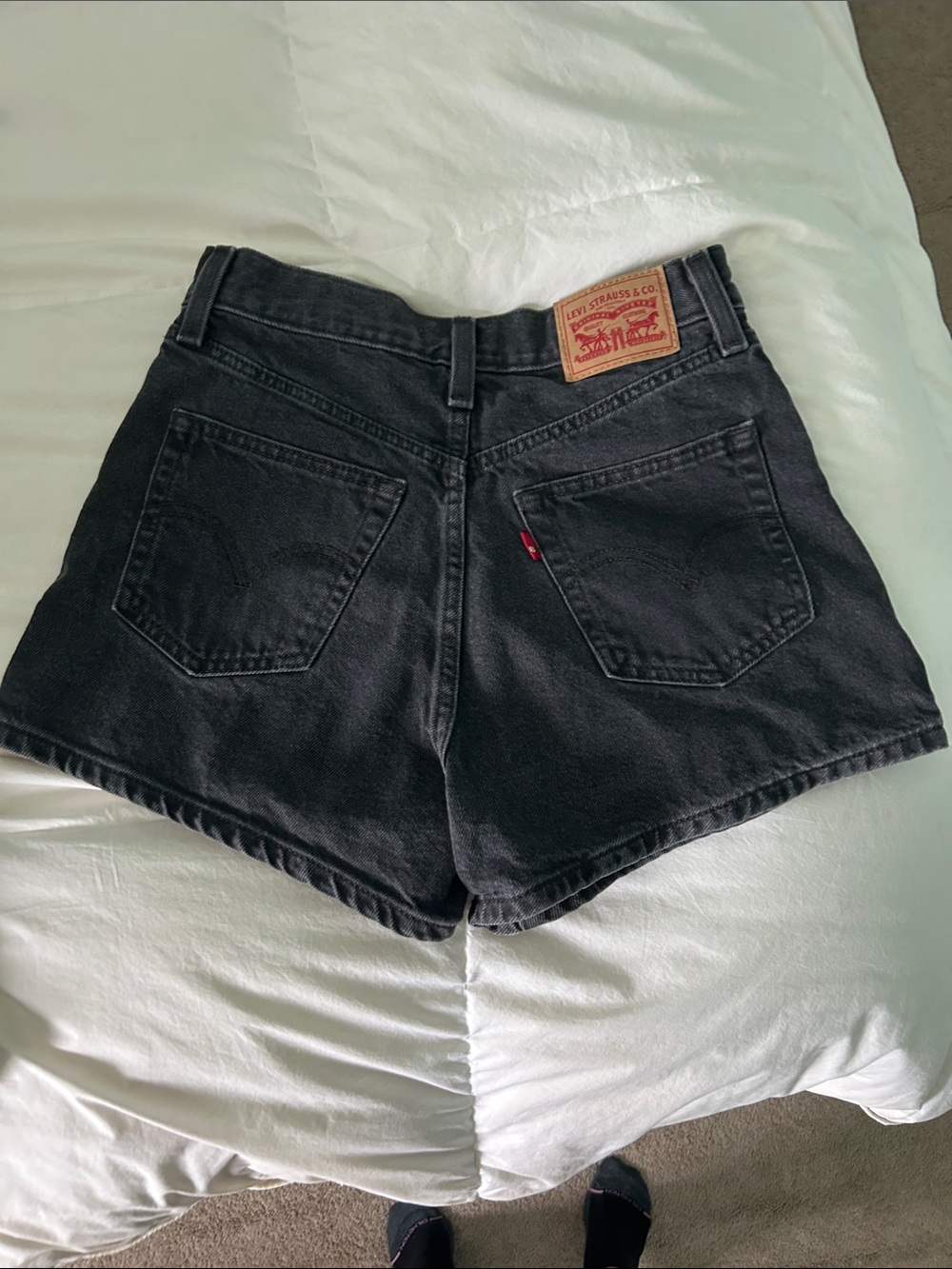 Levi's Black High-Waist Denim Shorts - Picture 2 of 5